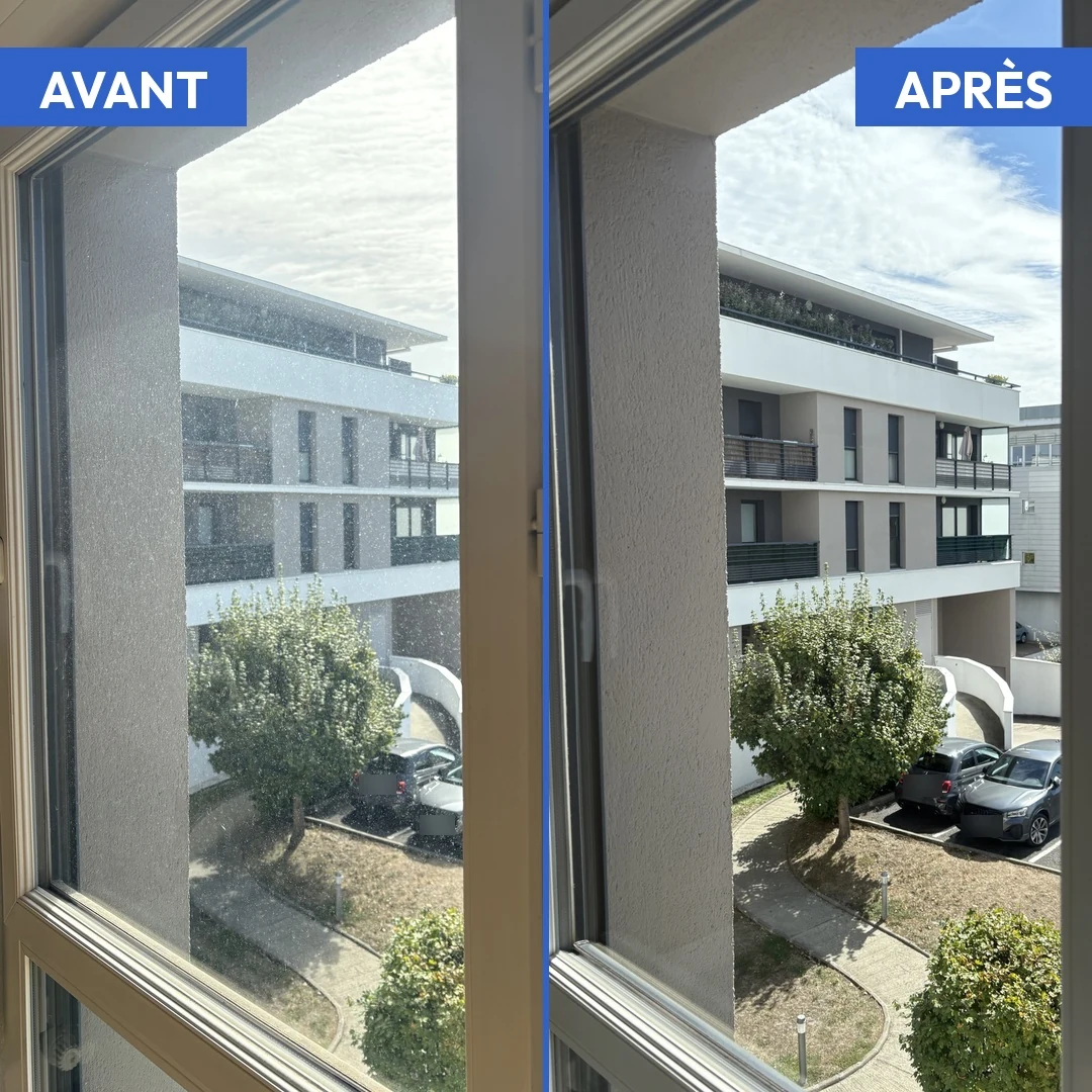 Vitres d'appartement avant et après un nettoyage Vitralio Bordeaux
